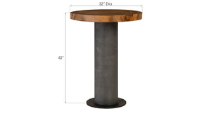 Concrete Bar Table, Chamcha Wood Top