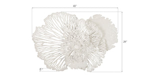 Flower Wall Art, Medium, White, Metal