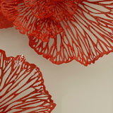 Flower Wall Art, Small, Coral, Metal