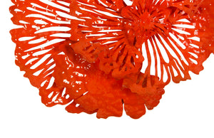 Flower Wall Art, Small, Coral, Metal