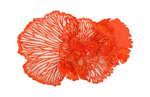 Flower Wall Art, Medium, Coral, Metal