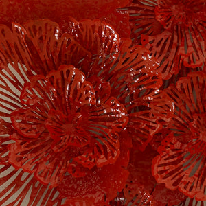 Flower Wall Art, Large, Coral, Metal