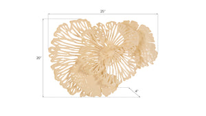 Flower Wall Art, Small, Ivory, Metal