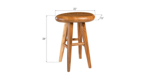 Smoothed Bar Stool, Chamcha Wood, Natural, Oval