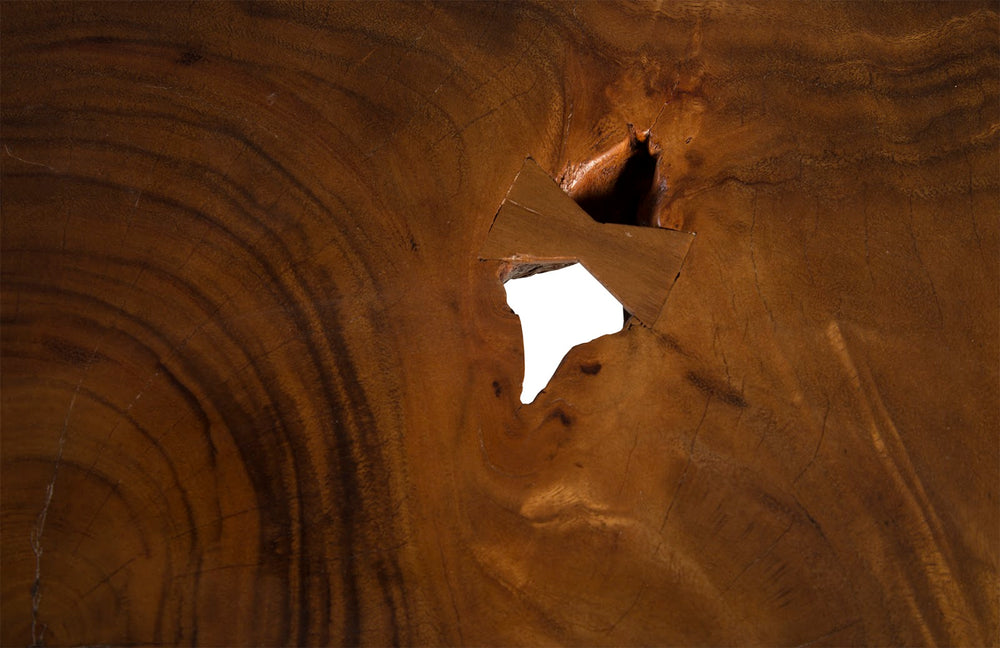 Smoothed Table, Chamcha Wood, Natural, Round