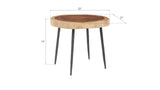 Crosscut Side Table, Natural, Forged Legs