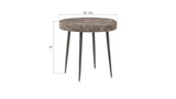 Crosscut Side Table, Gray Stone, Forged Legs