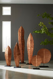 Carved Leaf on Stand, Copper Leaf, LG