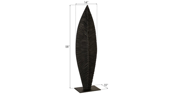 Carved Leaf on Stand, Burnt, MD