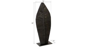 Carved Leaf on Stand, Burnt, SM