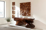 Blocks Wall Art, Chamcha Wood, Natural, LG