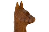 Seated Dog Sculpture, Chamcha Wood, Natural