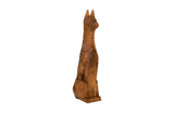 Seated Dog Sculpture, Chamcha Wood, Natural