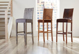 Ophelia Bar Stool, Chamcha Wood, Gray Stone Finish