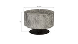 Clover Coffee Table, Chamcha Wood, Gray Stone Finish, Metal Base