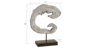 Creature Sculpture on Stand, Gray Stone