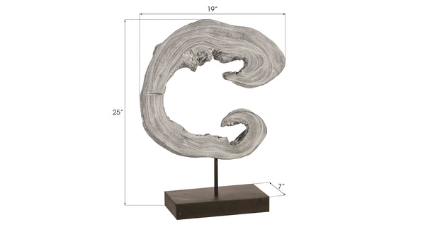 Creature Sculpture on Stand, Gray Stone