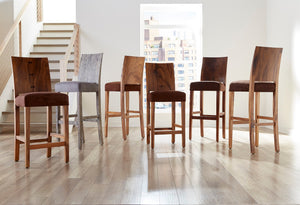 Ophelia Bar Stool, Chamcha Wood, Perfect Brown