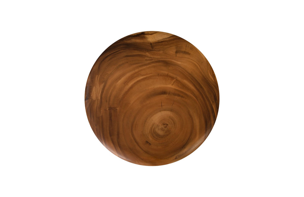 String Table on Black Metal Legs, Chamcha Wood, Natural