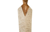 Vested Female Sculpture, Large, Chamcha, Natural, White, Gold