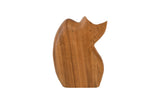 Nuzzled Cat Sculpture, Chamcha Wood, Natural