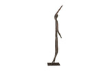 Abstract Figure on Metal Base, Bronze Finish, Arm Up