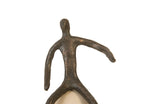 Abstract Figure on Bleached Wood Base, Bronze Finish, Left Arm Down