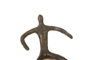 Abstract Figure on Bleached Wood Base, Bronze Finish