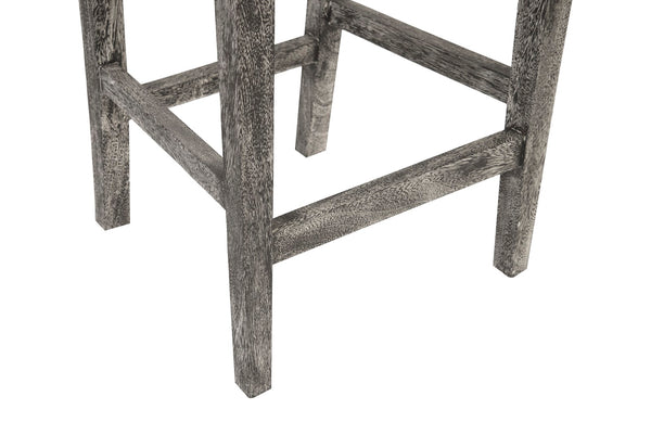 Ophelia Counter Stool, Chamcha Wood, Gray Stone Finish