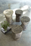 Curved Wood Stool, Thick , Gray Stone, Gray Stone