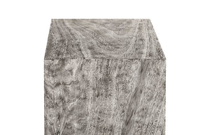 Origins Pedestal, Small, Mitered Chamcha Wood, Gray Stone Finish