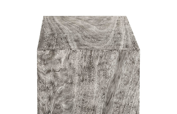 Origins Pedestal, Small, Mitered Chamcha Wood, Gray Stone Finish