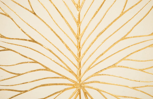 Rivulet Wall Tile, Chamcha Wood, Gold Leaf on White