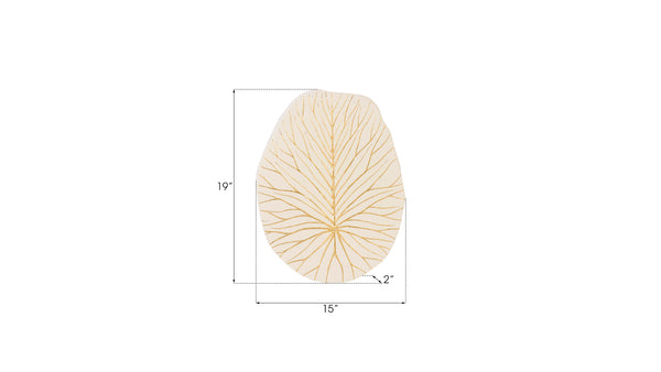 Rivulet Wall Tile, Chamcha Wood, Gold Leaf on White