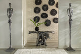 Rivulet Wall Tile, Chamcha Wood, Silver Leaf on Black