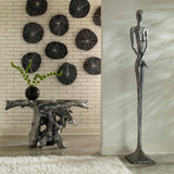 Rivulet Wall Tile, Chamcha Wood, Silver Leaf on Black