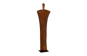 Standing Person on Base, Small, Chamcha Wood, Iron