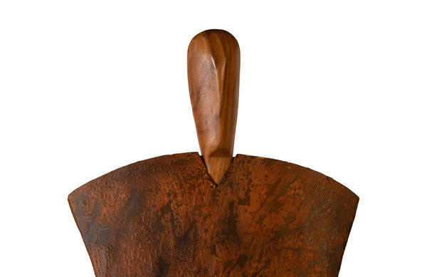 Standing Person on Base, Small, Chamcha Wood, Iron