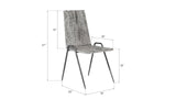 Forged Leg Dining Chair, Chamcha Wood, Gray Stone Finish, Metal