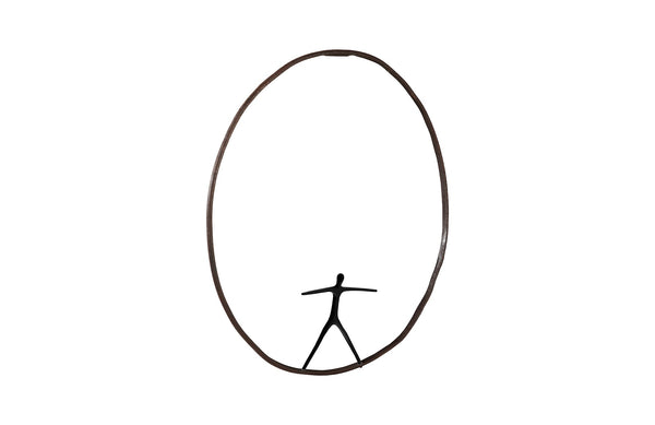 Olympic Figure in Iron Ring, Black, Rust, Style B