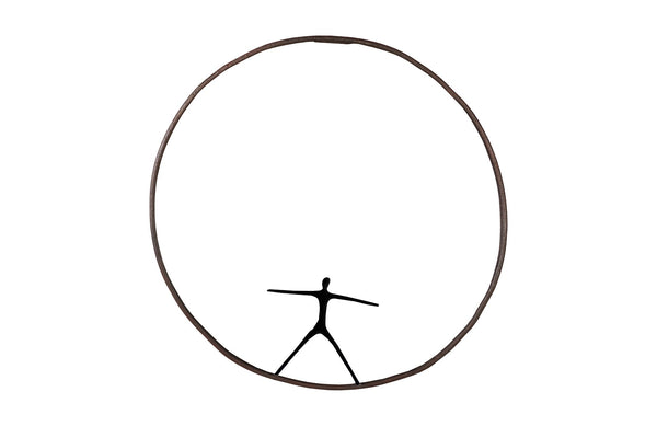 Olympic Figure in Iron Ring, Black, Rust, Style B