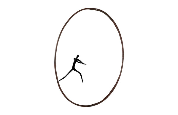 Olympic Figure in Iron Ring, Black, Rust, Style D