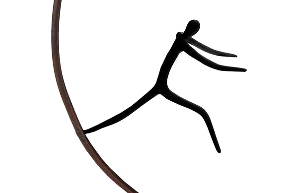 Olympic Figure in Iron Ring, Black, Rust, Style D