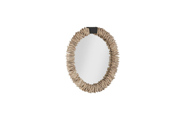 Stacked Ring Mirror, Chamcha Wood, Bleached, SM