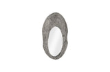 Wood Wall Mirror, Gray Stone, Round