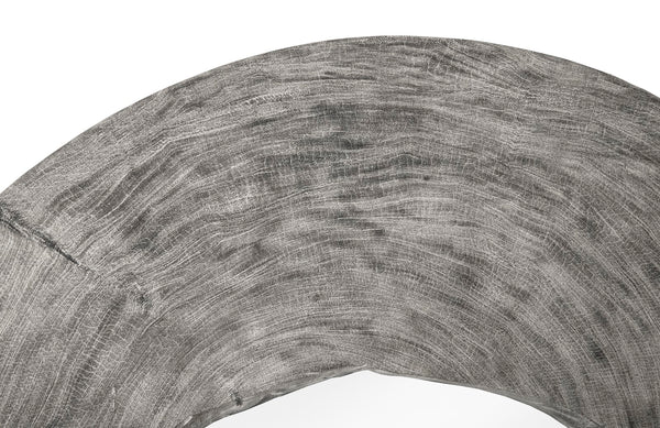 Wood Wall Mirror, Gray Stone, Round