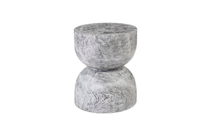 Hour Glass Side Table, Gray Stone