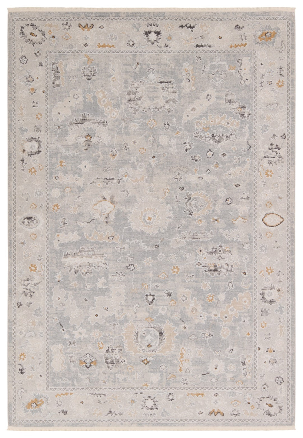 Jaipur Living Thalia Ariene THA01 Powerloomed Machine Made Indoor Updated Traditional Rug Gray 6'7" x 9'6"