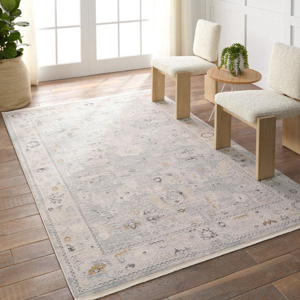 Jaipur Living Thalia Ariene THA01 Powerloomed Machine Made Indoor Updated Traditional Rug Gray 6'7" x 9'6"