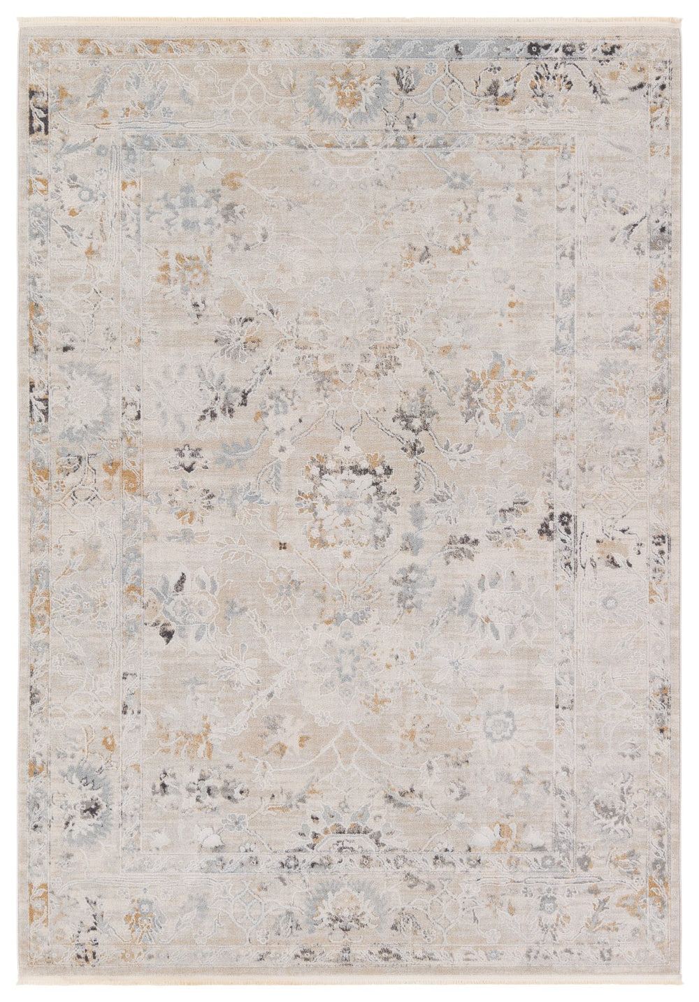 Jaipur Living Thalia Trifine THA02 Powerloomed Machine Made Indoor Updated Traditional Rug Gray 6'7" x 9'6"